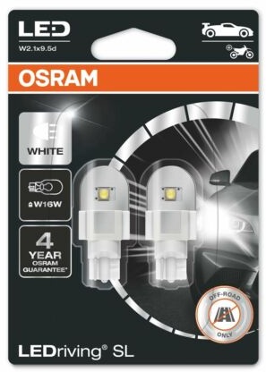 Osram LEDriving SL 921DWP LED Glassockel 12V 16W W16W W2,1X9,5D 2er Set
