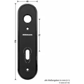 Hörmann Drückergarnitur Kurzschild schwarz,
