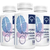 Liposomale Magnesium 2000mg hohe Stärke - Magnesium-Ergänzung mit Vitamin D3 & K2 Nicht-GMO Gluten frei (60 Stück (3er Pack))