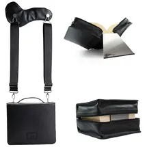 SKIN von Barth & Bauer HabersackSKIN Tasche PURO aus Nappaleder in Gr. XL in Onyx-Schwarz mit Tragegurt & Buchstütze