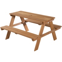 Roba Kindersitzgruppe 'Outdoor+', wetterfeste Sitzgarnitur 'Picknick for 4', Massivholz, Teak-Optik