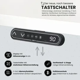 bümö Eckschreibtisch 160 x 160 cm Graphit / Silber