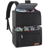 Lifewit 21L, isolierter Kühltasche, Thermo Lunchtasche, Kühlrucksack, auslaufsichere Doppeldecker-Kühltasche für Männer, Frauen, Mütter für Lunch, Picknick, Einkaufen, Reisen, Schwarz