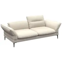 FLEXLUX 2,5-Sitzer Salino, Funktionssofa, Relaxsofa, Sofa mit Arm- und Kopfteil-Verstellungen, Kaltschaum & Stahl-Wellen weiß