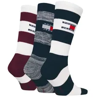 Tommy Hilfiger TJ 3P Rugby Stripe Giftbox - lange Socken - Herren - Dark Blue/Red/Grey - 39/42