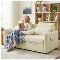 HOMCOM Schlafsofa, Ausziehbar Schlafcouch 1 Teile, für Wohnzimmer, kleinen Raum, Beige beige