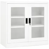 vidaXL Aktenschrank Büroschrank Weiß 90x40x90 cm Stahl (1-St) weiß 90 cm x 90 cm x 40 cm