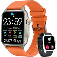 Smartwatch Herren Uhr Fitnessuhr Armbanduhr: 2,0" Touchscreen Uhren mit Telefonfunktion Blutdruck Schrittzähler Wasserdicht Herzfrequenz Android iOS