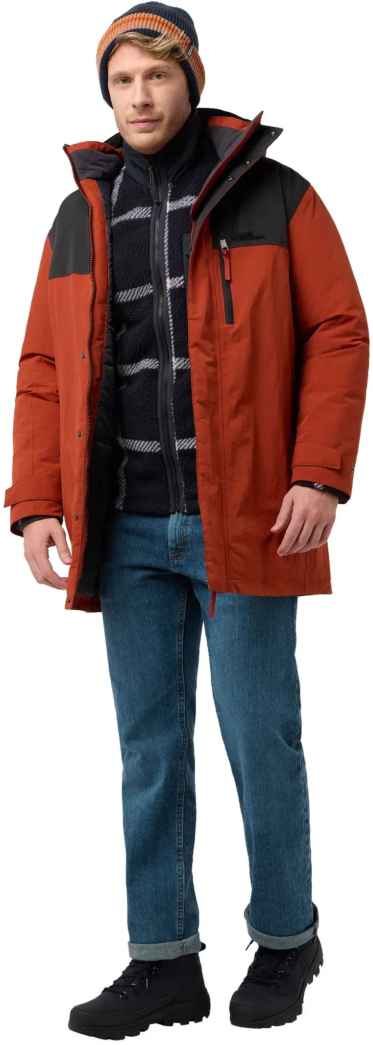 Funktionsparka JACK WOLFSKIN "Funktionsparka GLETSCHERSEE" Gr. XXXL, rot (intense rust) Herren Jacken