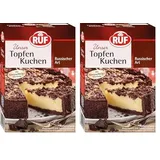 RUF Russischer Zupfkuchen, Backmischung für einen Käsekuchen mit schokoladigem Streuselteig, Topfenkuchen, vegan (Packung mit 2)