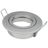 McShine Einbaurahmen DL-840 rund | Ø82mm, schwenkbar, Bajonettverschluss, Aluminium Satin Chrom | inkl. GU5.3 Fassung | für Ø50mm Leuchtmittel