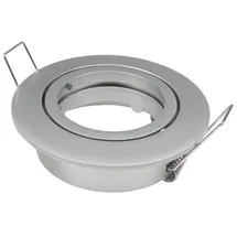 McShine Einbaurahmen DL-840 rund | Ø82mm, schwenkbar, Bajonettverschluss, Aluminium Satin Chrom | inkl. GU5.3 Fassung | für Ø50mm Leuchtmittel