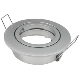 McShine Einbaurahmen DL-840 rund | Ø82mm, schwenkbar, Bajonettverschluss, Aluminium Satin Chrom | inkl. GU5.3 Fassung | für Ø50mm Leuchtmittel