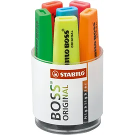 Stabilo Textmarker 6 St. Gelb/Grün/Orange/Rot/Pink/Blau
