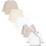 TupTam Baby Langarm Wickelshirt 5er Set aus Oeko-TEX zertifizierten Stoffen Unisex, Farbe: Unisex Beige, Größe: 68 - 68