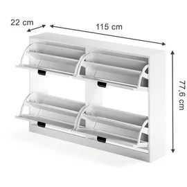 Vicco Gizmo 115 x 77,6 x 22 cm 2x2 Fächer / schwarz/weiß