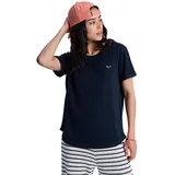 Roxy T-Shirt ROXY "Oceanwave Regular Emby", Damen, Gr. XXS, grau (anthrazit), Obermaterial: 60% Baumwolle, 40% Polyester., Shirts T-Shirt
