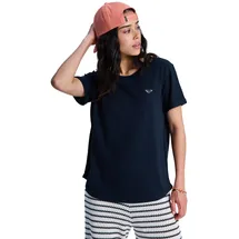 Roxy T-Shirt ROXY "Oceanwave Regular Emby", Damen, Gr. XXS, grau (anthrazit), Obermaterial: 60% Baumwolle, 40% Polyester., Shirts T-Shirt