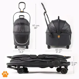 my duque Coco II Haustiertransportbox mit Rollen bis 8 kg Schwarz