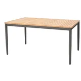 Giardimo LifestyleGarden Topaz Gartentisch 144x90cm Aluminium/Teak Natur|Dunkelgrau