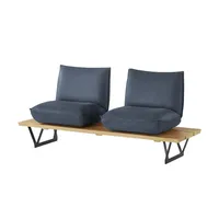 KOINOR Kufenbank  Leder Schwof ¦ blau ¦ Maße (cm): B: 190 H: 88 T: 70.0
