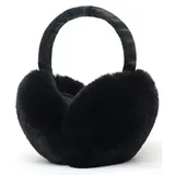 Unning Winter Ohrenwärmer Damen Verstellbar & Faltbare Ohrenschützer Mode Kunstpelz Weich Ohrenschütz Plüsch Ear Muffs for Women Schwarz