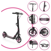 Byox Kinderroller Chic PU-Räder, LED-Licht, ABEC-7 Lager, Seitenständer, faltbar pink