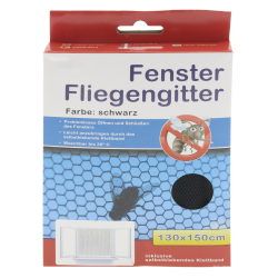 Insektennetz 130x150cm mit Klettband schwarz Fliegengitter