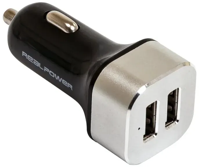 RealPower 176635 Ladegerät für Mobilgeräte Universal Schwarz, Silber AC Auto