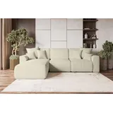 99rooms Gusto Ecksofa Cordstoff POSO Greige Links ohne Schlaffunktion