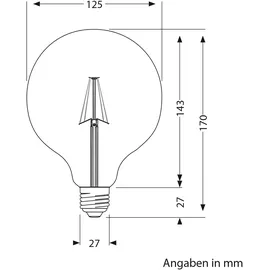 ledscom.de LED-Leuchtmittel G125 7W E27 warmweiß 1 St.
