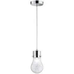 Hängelampe, Edison-Design, Drahtgeflecht, Glas, D 12 cm