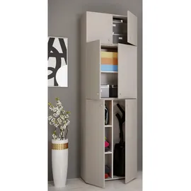 VCM Putzschrank Lona 70 x 223 x 39 cm Grau/Weiß