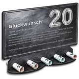 DARO Design – Geldgeschenk Groß 20 Jahre 28cm HDF Holz zum Geburtstag Jubiläum Geld Geschenk Geldgeschenke