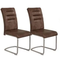 Hela Polsterschwingstuhl Paula Mikrofaser braun 2er Set
