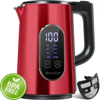 Kesser KESSER® Wasserkocher Edelstahl 1.7 Liter LED-Anzeige 4-Modi Temperatureinstellung