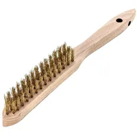 Lessmann Handdrahtbürste Messing gewellt 0,35mm 2-reihig