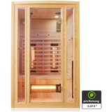 Tronitechnik Tronitechnik® Infrarotkabine Infrarotsauna MANILA 120cm x 100cm inkl. 5 Vollspektrumstrahler, 2 Personen, LED, Hemlock