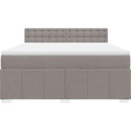 vidaXL Boxspringbett mit Matratze Taupe 180x200 cm Stoff