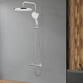 Rainsworth Duschsystem mit Thermostat Weiß 92-126 cm