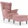vidaXL Ohrensessel mit Hocker Samt 81 x 96 x 90 cm Rosa