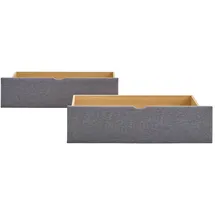 Homestyle4u Bettkasten Grau Holzwerkstoff, Textil, Schlafzimmer, Betten, Bettkasten