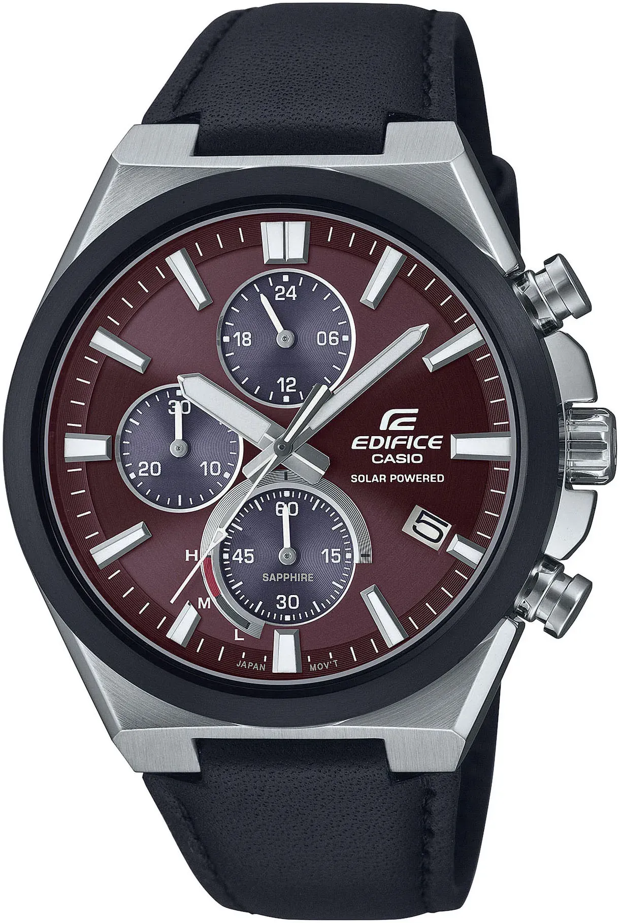 Chronograph CASIO EDIFICE, schwarz, Armbanduhren, Herren, Solaruhr, Armbanduhr, Herrenuhr, Saphirglas, Stoppfunktion, Datum