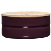 RIESS Vorratsdose mit Holzdeckel 13cm/6h 615ml Dark Aubergine Emaille