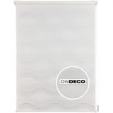 ondeco Doppelrollo Wave Klemmfix Seitenzugrollo Blickdicht Klemmfix Farbe: Weiß, 120x160 cm