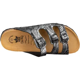 LICO Bioline Lady Power Damen, Hausschuh, schwarz/silber, 40 EU