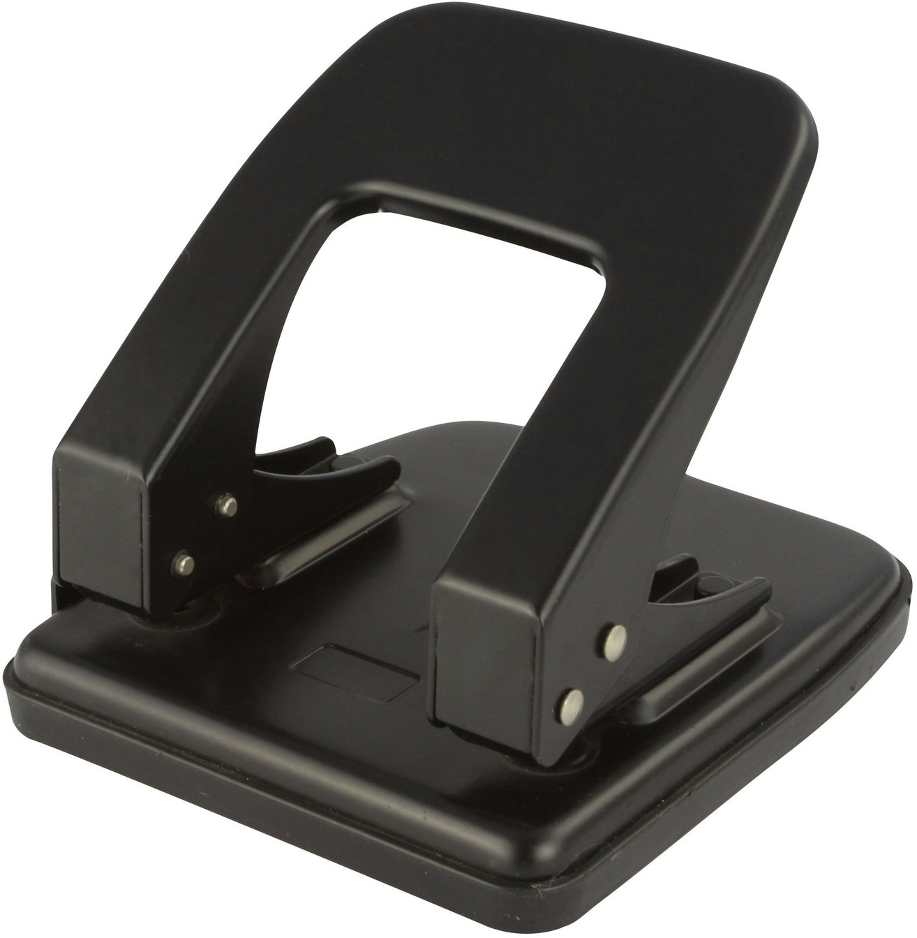 PAVO Premium Bürolocher mit Anschlagschiene für 35 Blatt Metallgehäuse schwarz