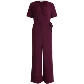 Cartoon Overall "Damen mit Bindegürtel", Damen, Gr. 42, Normalgrößen, lila (schwarz aubergine), Obermaterial: 95% Polyester, 05% Elasthan, loose fit, Wasserfallausschnitt, Overalls Overall, Design