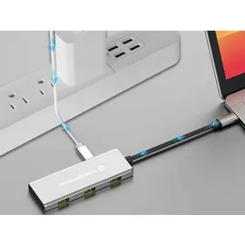 Conceptronic HUBBIES17G Schnittstellen-Hub USB 3.2 Gen 2 (3.1 Gen 2) Type-C 10000 Mbit/s Grau