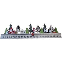 Holz Adventskalender Weihnachten Schneemann Weihnachtsmann grün Stern Magnetisch